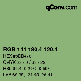 カラーコード: RGB 141 180.4 120.4 | qconv.com