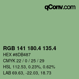 カラーコード: RGB 141 180.4 135.4 | qconv.com