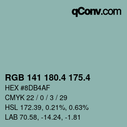 カラーコード: RGB 141 180.4 175.4 | qconv.com