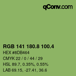 カラーコード: RGB 141 180.8 100.4 | qconv.com