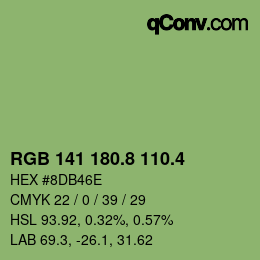 カラーコード: RGB 141 180.8 110.4 | qconv.com