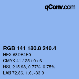 カラーコード: RGB 141 180.8 240.4 | qconv.com