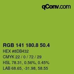 カラーコード: RGB 141 180.8 50.4 | qconv.com