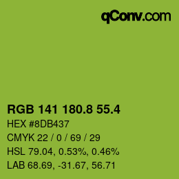 カラーコード: RGB 141 180.8 55.4 | qconv.com