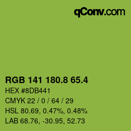 カラーコード: RGB 141 180.8 65.4 | qconv.com