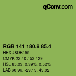 カラーコード: RGB 141 180.8 85.4 | qconv.com