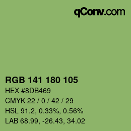 Color code: RGB 141 180 105 | qconv.com
