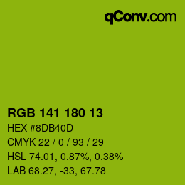 カラーコード: RGB 141 180 13 | qconv.com