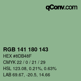 颜色代码: RGB 141 180 143 | qconv.com