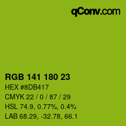 Color code: RGB 141 180 23 | qconv.com