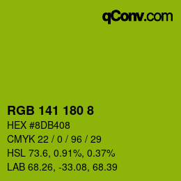 Color code: RGB 141 180 8 | qconv.com