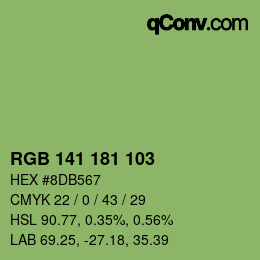 Color code: RGB 141 181 103 | qconv.com