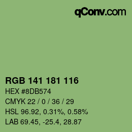 Code couleur: RGB 141 181 116 | qconv.com
