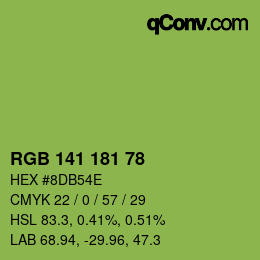 Color code: RGB 141 181 78 | qconv.com