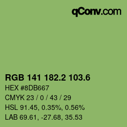カラーコード: RGB 141 182.2 103.6 | qconv.com