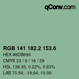カラーコード: RGB 141 182.2 153.6 | qconv.com