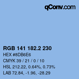 カラーコード: RGB 141 182.2 230 | qconv.com