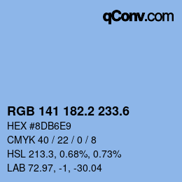 カラーコード: RGB 141 182.2 233.6 | qconv.com