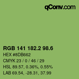 カラーコード: RGB 141 182.2 98.6 | qconv.com