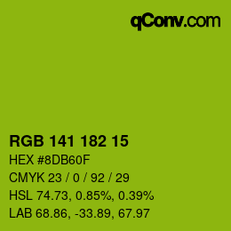 Color code: RGB 141 182 15 | qconv.com