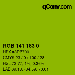 颜色代码: RGB 141 183 0 | qconv.com