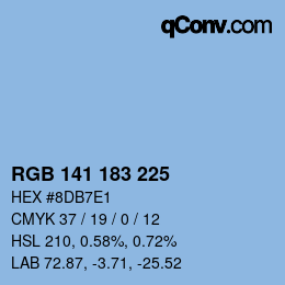 Color code: RGB 141 183 225 | qconv.com