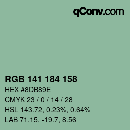颜色代码: RGB 141 184 158 | qconv.com