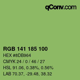Color code: RGB 141 185 100 | qconv.com