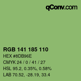 Color code: RGB 141 185 110 | qconv.com