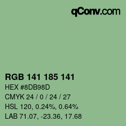 Color code: RGB 141 185 141 | qconv.com