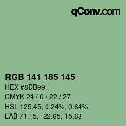 Color code: RGB 141 185 145 | qconv.com