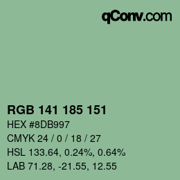 Color code: RGB 141 185 151 | qconv.com