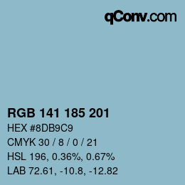 カラーコード: RGB 141 185 201 | qconv.com