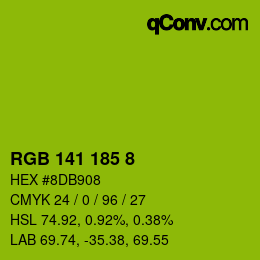 Color code: RGB 141 185 8 | qconv.com
