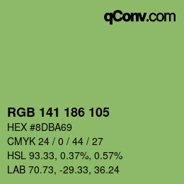 Color code: RGB 141 186 105 | qconv.com
