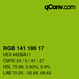 Color code: RGB 141 186 17 | qconv.com