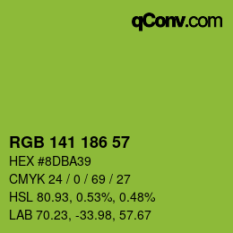 カラーコード: RGB 141 186 57 | qconv.com