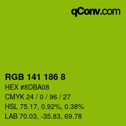 颜色代码: RGB 141 186 8 | qconv.com