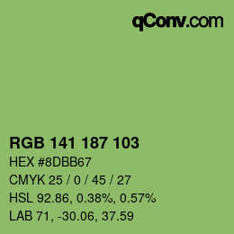 Color code: RGB 141 187 103 | qconv.com