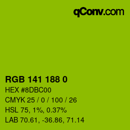 Color code: RGB 141 188 0 | qconv.com