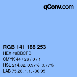 颜色代码: RGB 141 188 253 | qconv.com