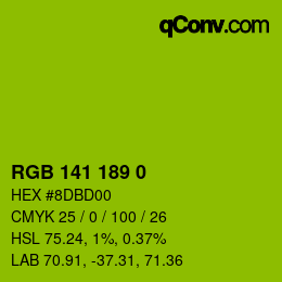Color code: RGB 141 189 0 | qconv.com