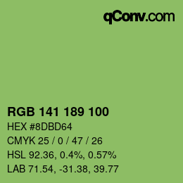 カラーコード: RGB 141 189 100 | qconv.com