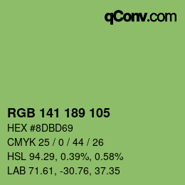 Color code: RGB 141 189 105 | qconv.com