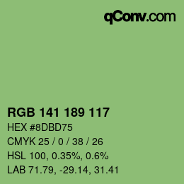 Farbcode: RGB 141 189 117 | qconv.com