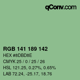 Color code: RGB 141 189 142 | qconv.com