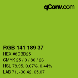 カラーコード: RGB 141 189 37 | qconv.com