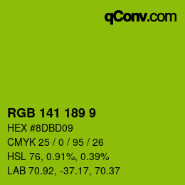カラーコード: RGB 141 189 9 | qconv.com
