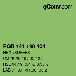 カラーコード: RGB 141 190 104 | qconv.com