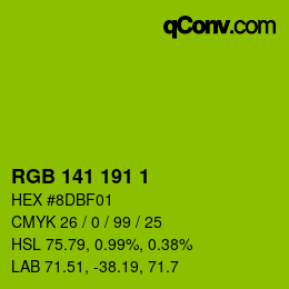 Color code: RGB 141 191 1 | qconv.com